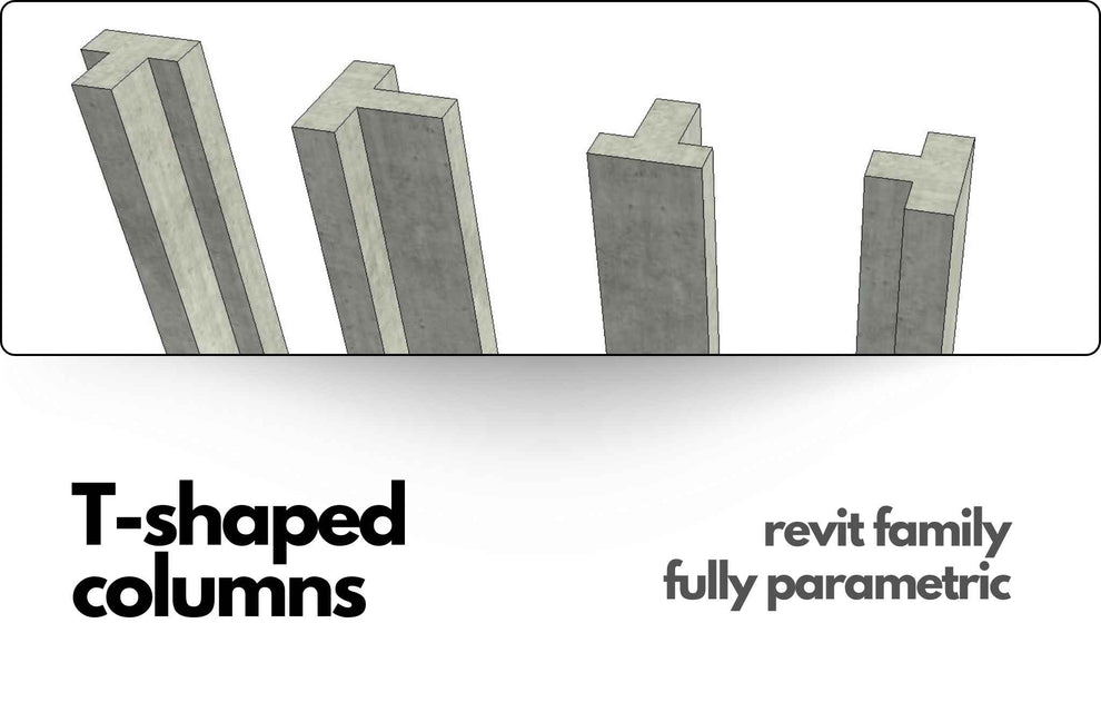 T Shaped Column Parametric Revit Family - structuraldetails