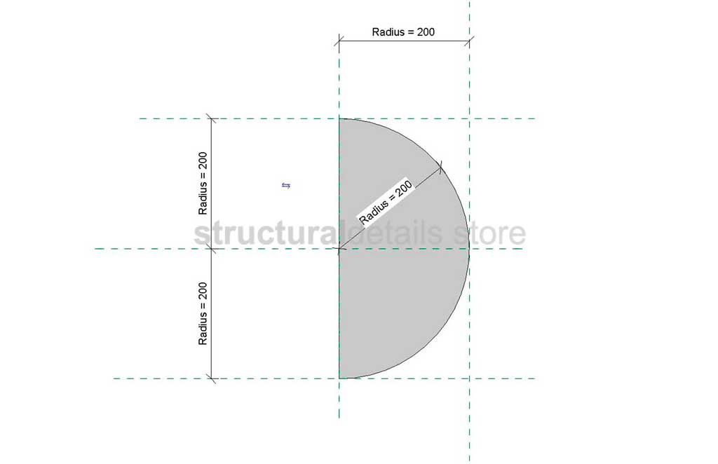 Semi Circular Column Parametric Revit Family - structuraldetails