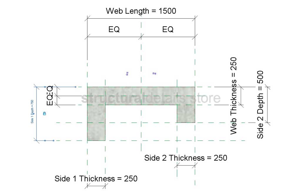 C Shaped Shear Wall Column