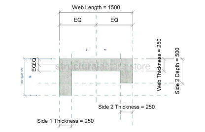 C Shaped Shear Wall Column