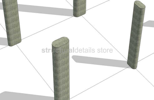 Oval Shaped Column Parametric Revit Family - structuraldetails
