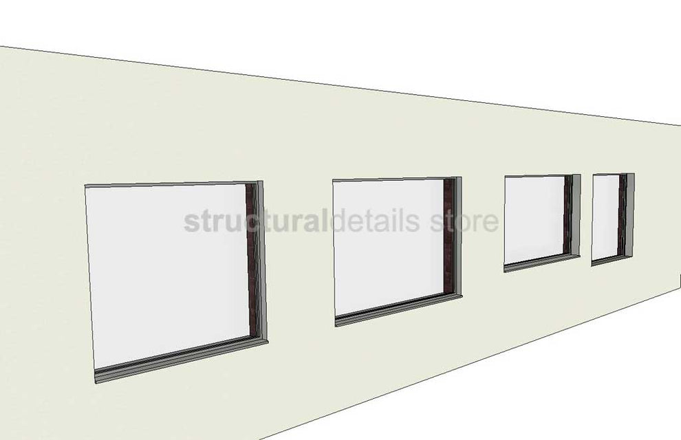 Plain Fixed Window Parametric Revit Family - structuraldetails