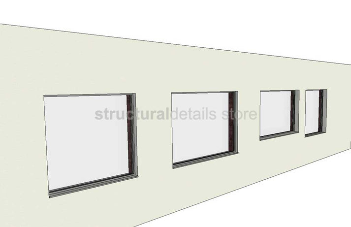 Plain Fixed Window Parametric Revit Family - structuraldetails