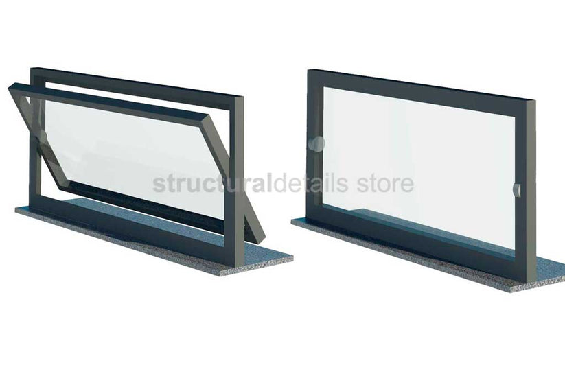 Pivot Window Horizontal Axis Parametric Revit Family - structuraldetails