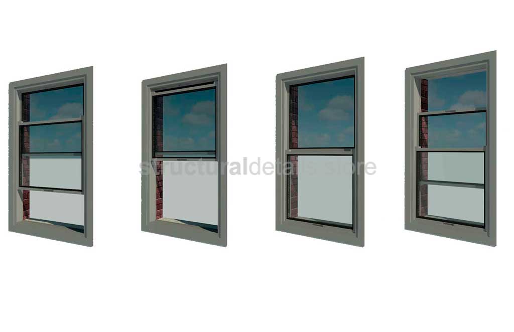 Double Hung Vertical Slide Window Parametric Revit Family ...