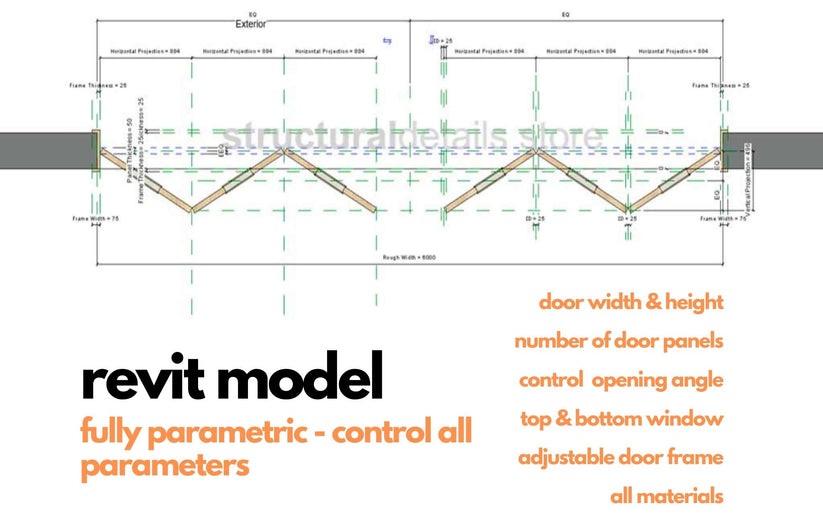 Fully Parametric Double Opening Bi-Fold Doors Revit Family ...