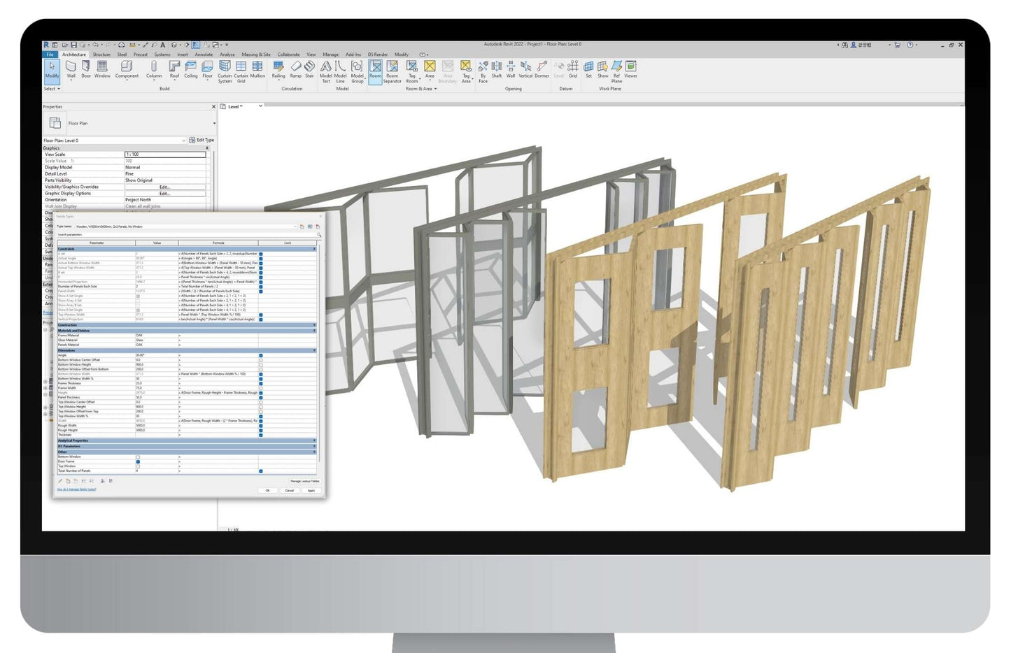 Fully Parametric Double Opening Bi-Fold Doors