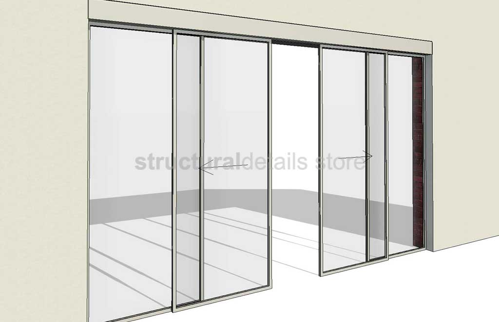 Wall Based Automatic Double Sliding Door Revit Family - structuraldetails