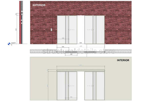 Wall Based Automatic Double Sliding Door