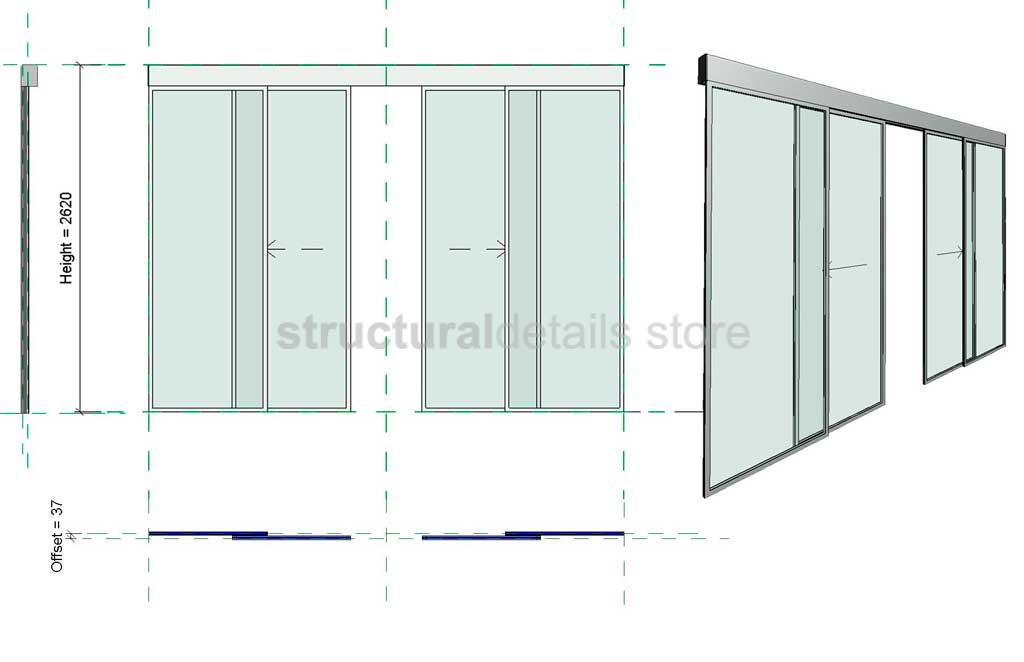 Wall Based Automatic Double Sliding Door