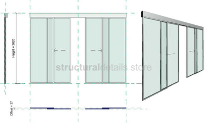 Wall Based Automatic Double Sliding Door