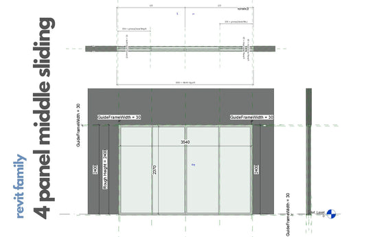 4 Panel Middle Slide Center Opening Balcony Door