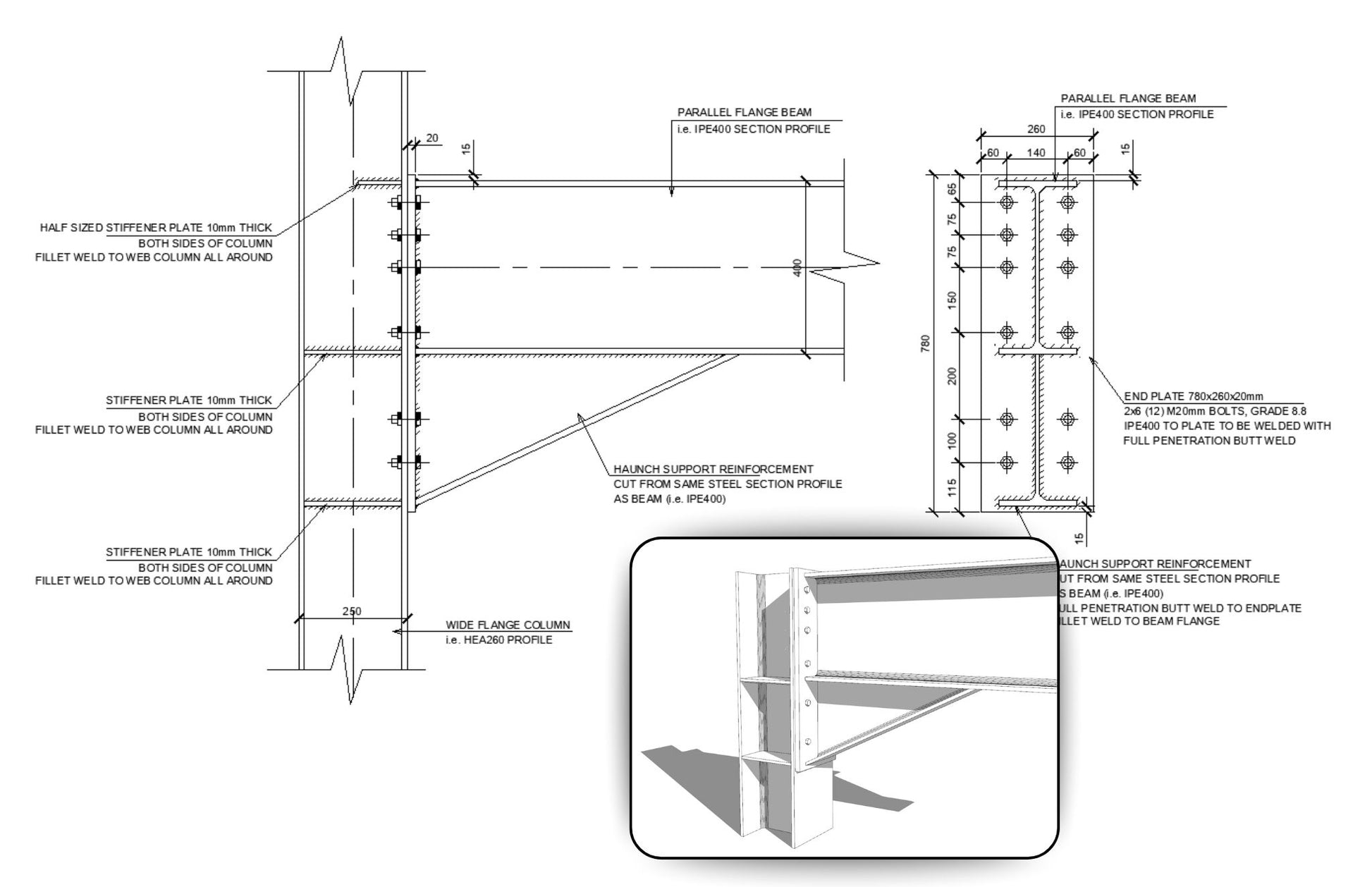 Wide Flange Column Moment Connections