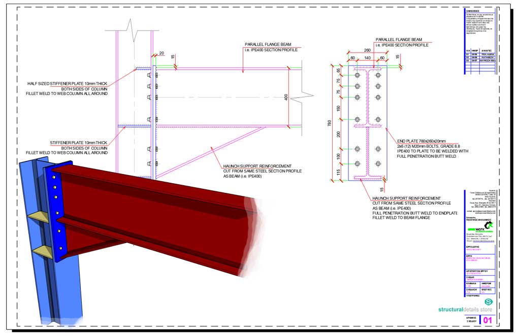 Haunch Connection Design Example Beam to Wide Flange Column Haunched Connection CAD Detail ...