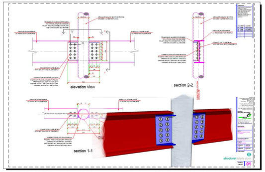 Beam to Circular CHS Simple Connection Detail