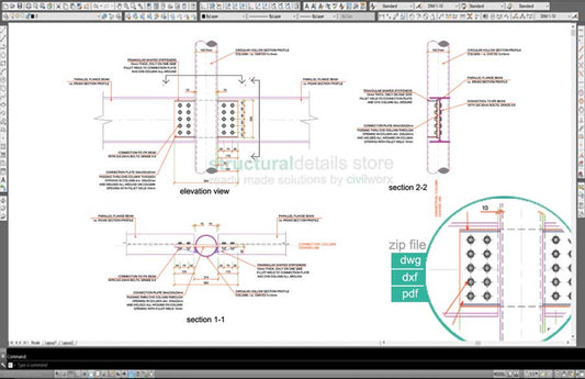 Beam to Circular CHS Simple Connection Detail