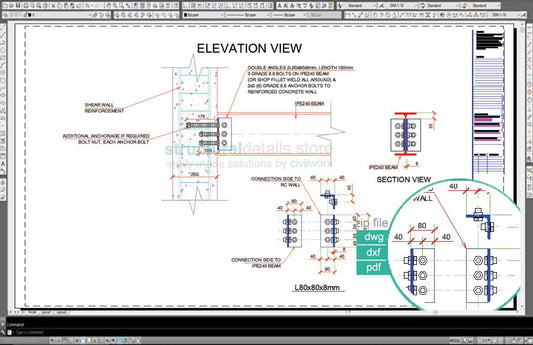 Steel Beam Reinforced Concrete Wall Simple Connection