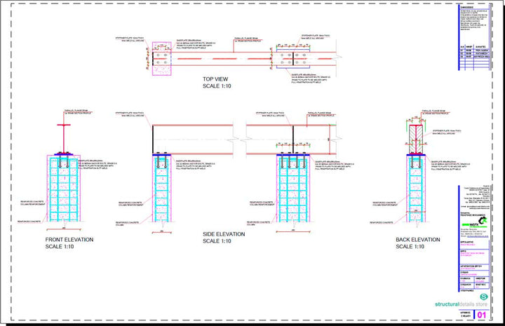 Reinforced Concrete Columns CAD drawings - structuraldetails