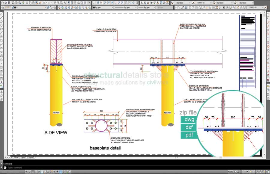 Steel Column Drawing.pdf Steel Columns CAD drawing details - structuraldetails – Page 2