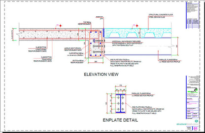 Steel Beam Reinforced Concrete Slab Beam Endplate Moment Connection