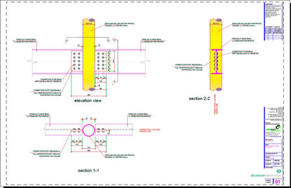 Steel Beam Simple Connection to CHS Column