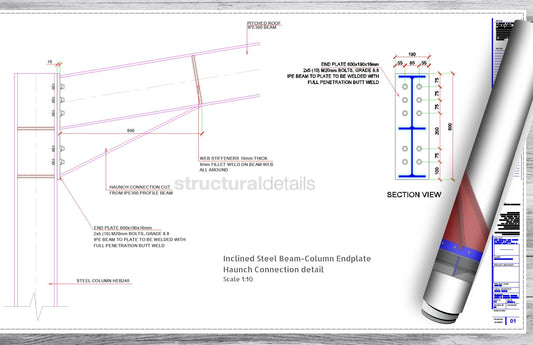 Inclined Steel Beam Column Endplate Haunch Connection