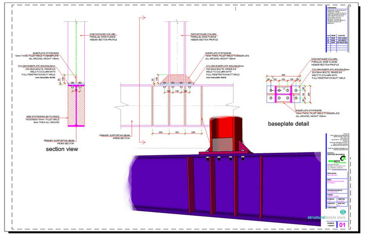 Steel Columns CAD drawing details - structuraldetails – Page 2