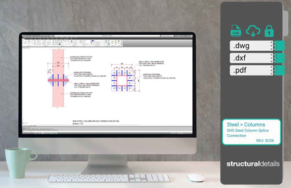 SHS Steel Column Splice Connection Detail Drawing