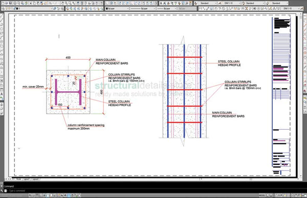 Main Column Reinforced Concrete Encased Steel Column Detail – structuraldetails