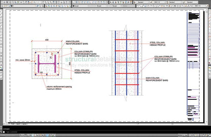 Reinforced Concrete Encased Steel Column Detail