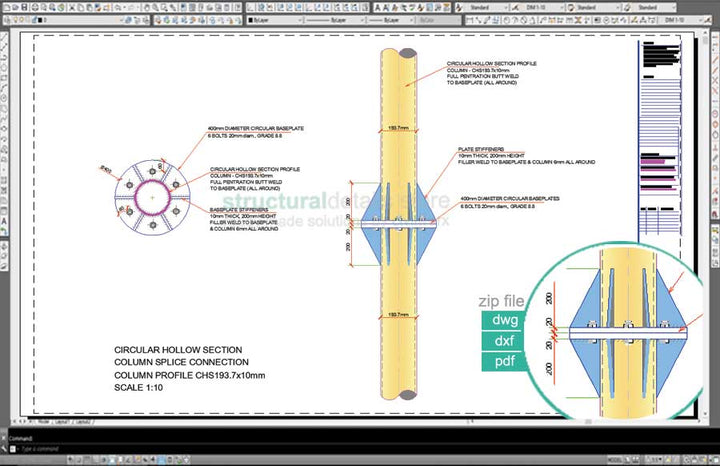 Steel Columns CAD drawing details - structuraldetails – Page 2