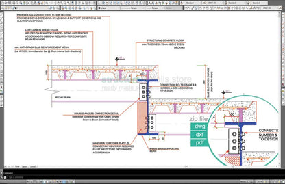 Steel Floor Slab Elevation Change Detail