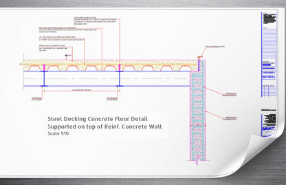 Steel Decking Floor Supported on Reinforced Concrete Wall