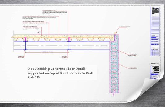 Steel Decking Floor Supported on Reinforced Concrete Wall