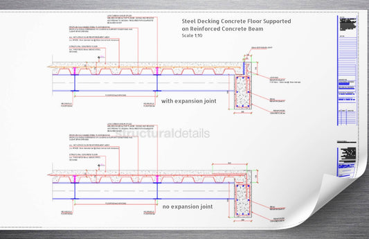 Steel Decking Concrete Floor Supported on Reinforced Concrete Beam