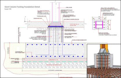 Complete Single Span Hangar Portal Frame Design Details