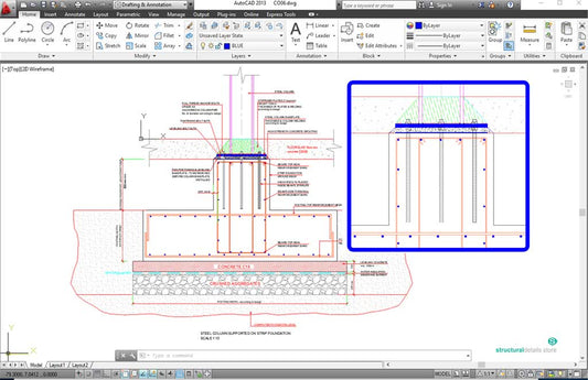 Steel Column Supported on Strip Foundation