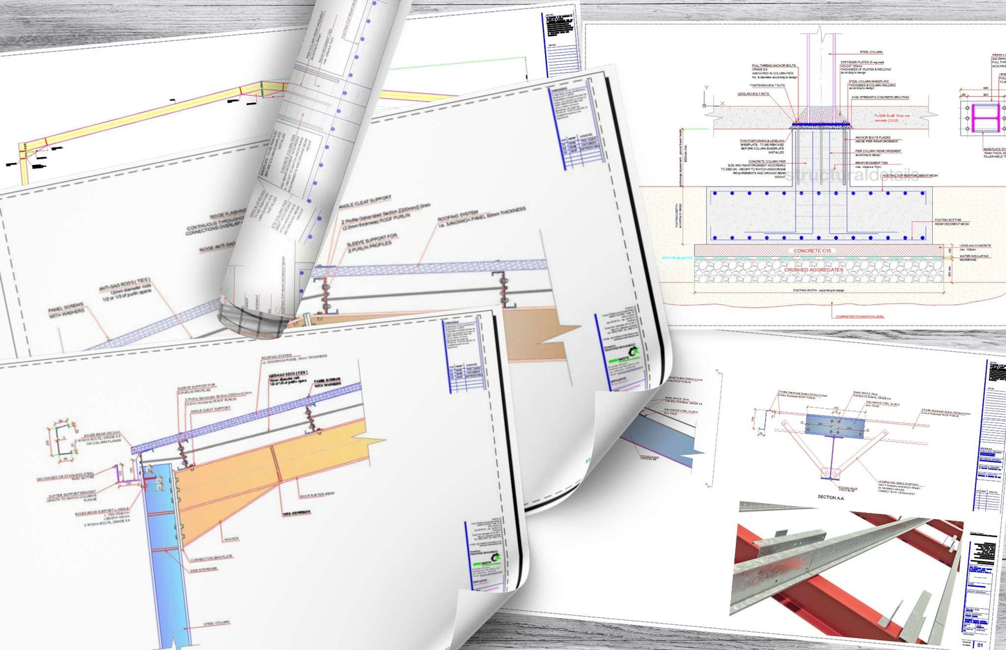 Complete Single Span Hangar Portal Frame Design Details