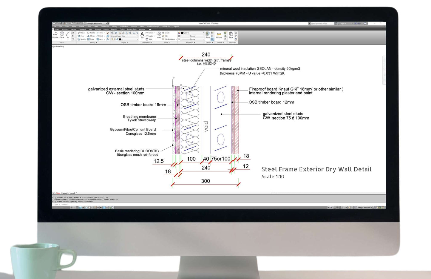 Steel Frame Dry Wall Exterior Detail