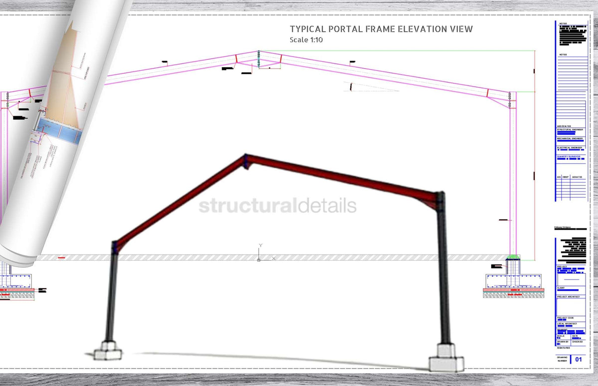Basic Portal Frame Portal Of A Structural Foundation Drawings And Frame Portal Frame 1