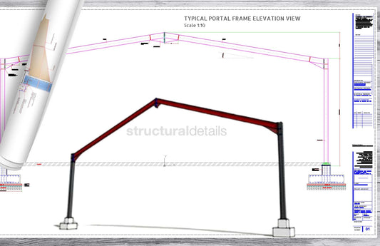 Typical Hangar Portal Frame Elevation View