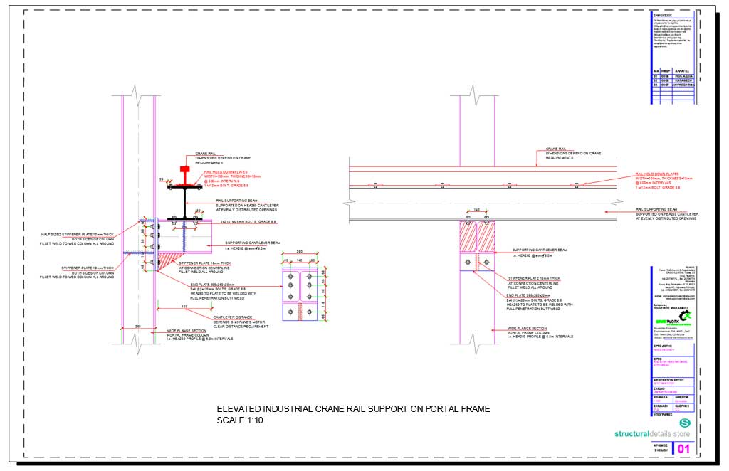 Elevated Industrial Crane Rail Support Detail