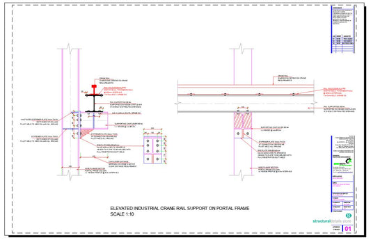 Elevated Industrial Crane Rail Support Detail