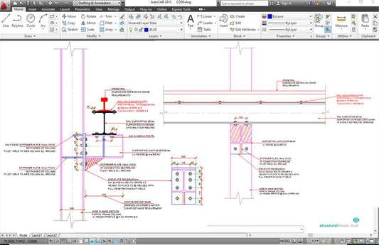 Elevated Industrial Crane Rail Support Detail