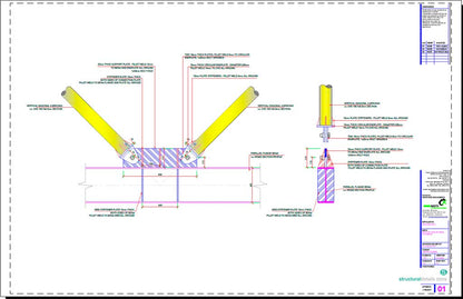 Vertical Diagonal CHS V Bracing Connection