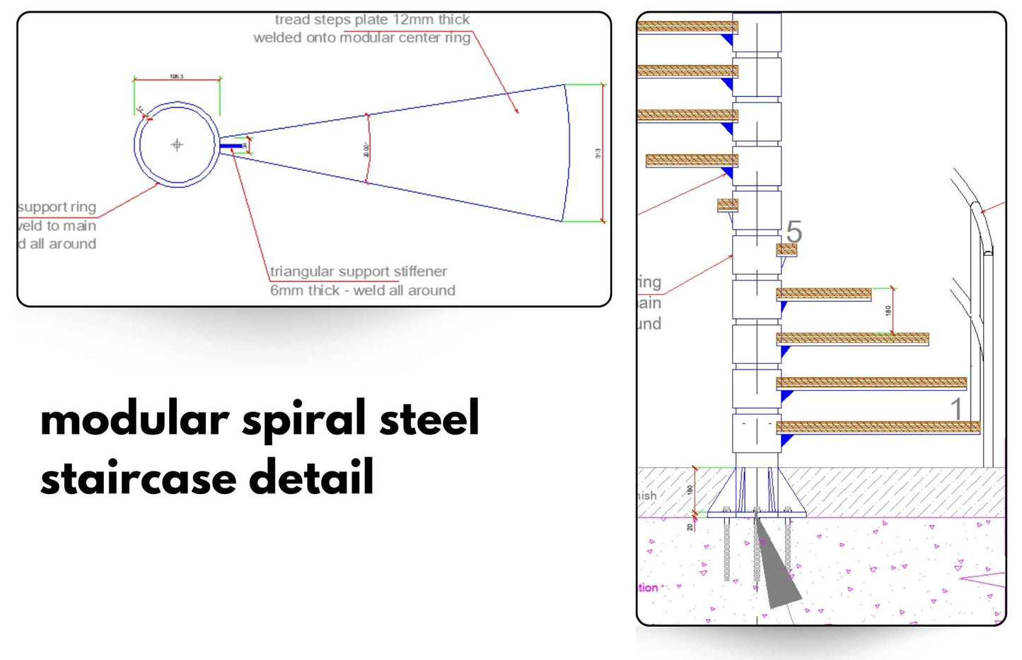 Spiral Steel Staircase Detail