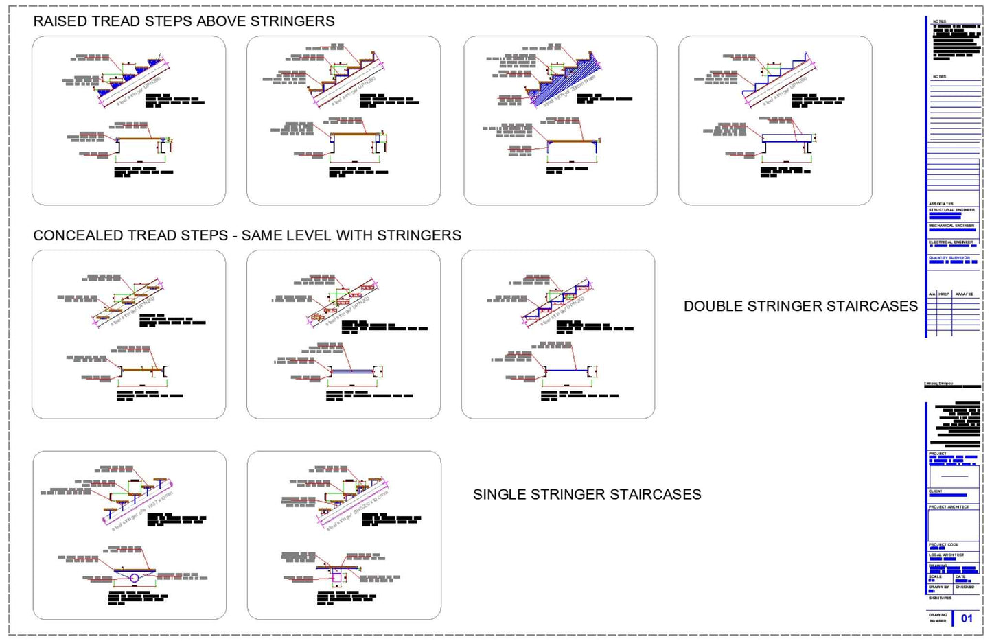 Different Types of Steel Stairs Tread Steps Details