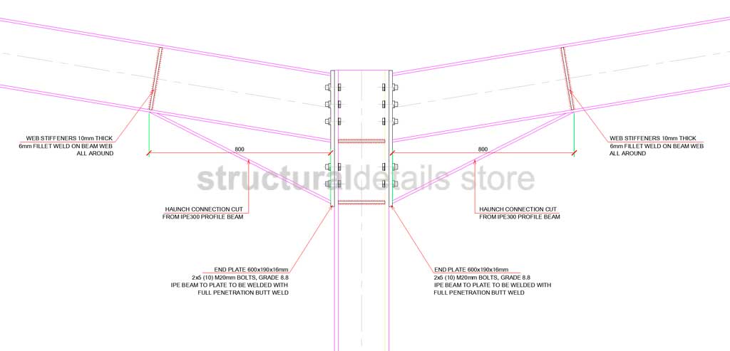 Double Span Hangar Portal Frame Elevation View