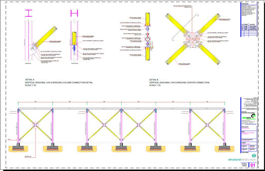 Steel Portal Frames Vertical CHS X Bracing Details