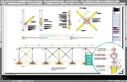 Steel Portal Frames Vertical CHS X Bracing Details